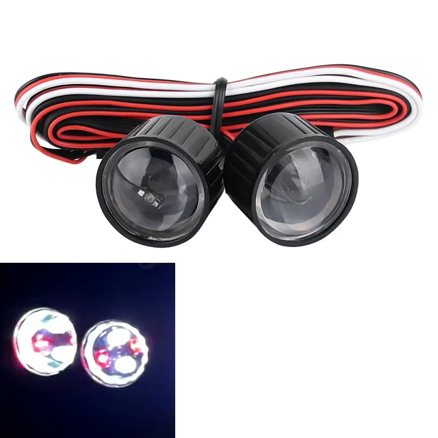 INJORA 22mm RC Car Headlight LED Light with Controller Board for 1/10 RC Crawler Axial SCX10 90046 Jeep Wrangler Body Shell
