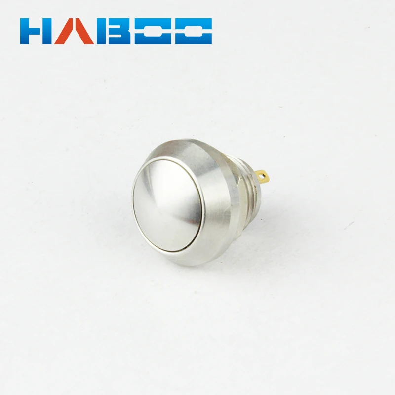 

10pcs packing 12mm stainless steal push button switch 1NO screw TYPE reset mini switch waterproof IP67 2A 250V