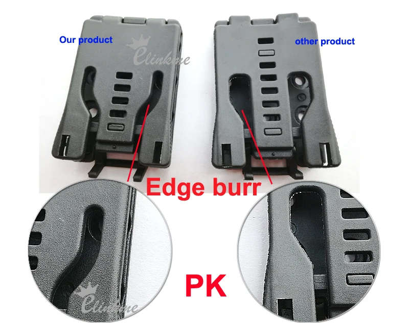 5pcs/ lot Excellence quality 76mm*52mm*16mm Black Holsters Knife tools clips with screws DIY Kydex Holster