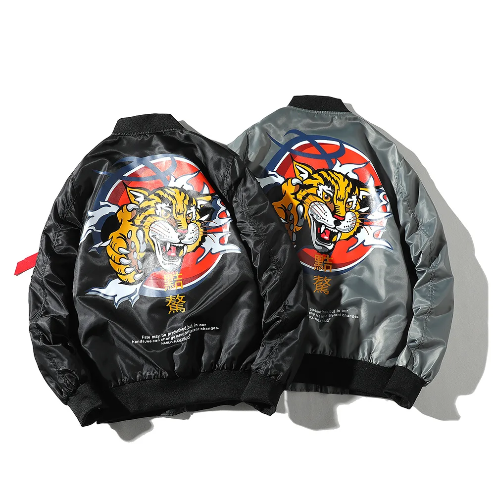 

Fashion MA1 Men Bomber Jacket Outwear Japan-style Military Flight Jackets Male Coat College Print Military Top streetwear