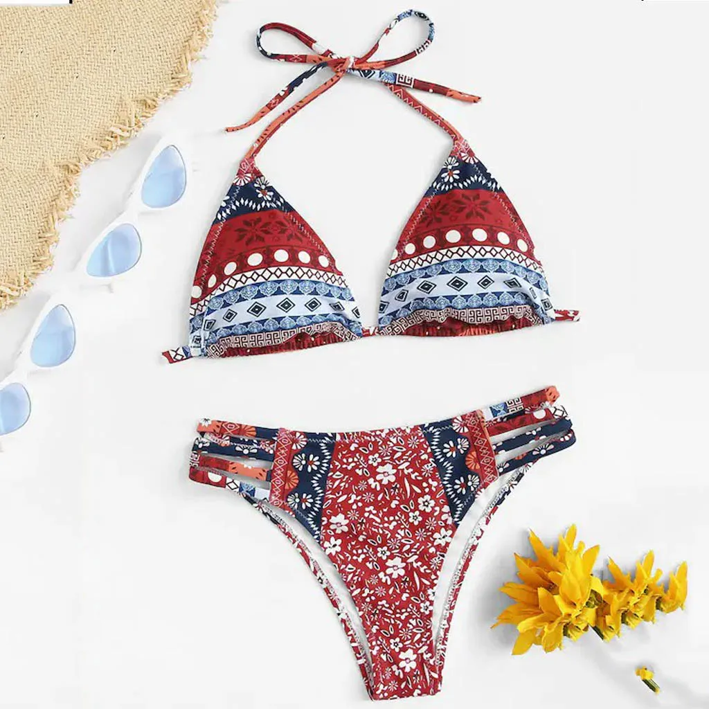 

Women Push Up Bandage Padded Two Piece Bathing Suit Bikini Set Swimwear Swimsuit Maillot De Bain Femme Bathing Suit Plus Size