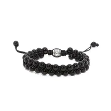 6 мм черный плетеный браслет из бисера с двойной новые пары унисекс горячий стиль может быть настроен