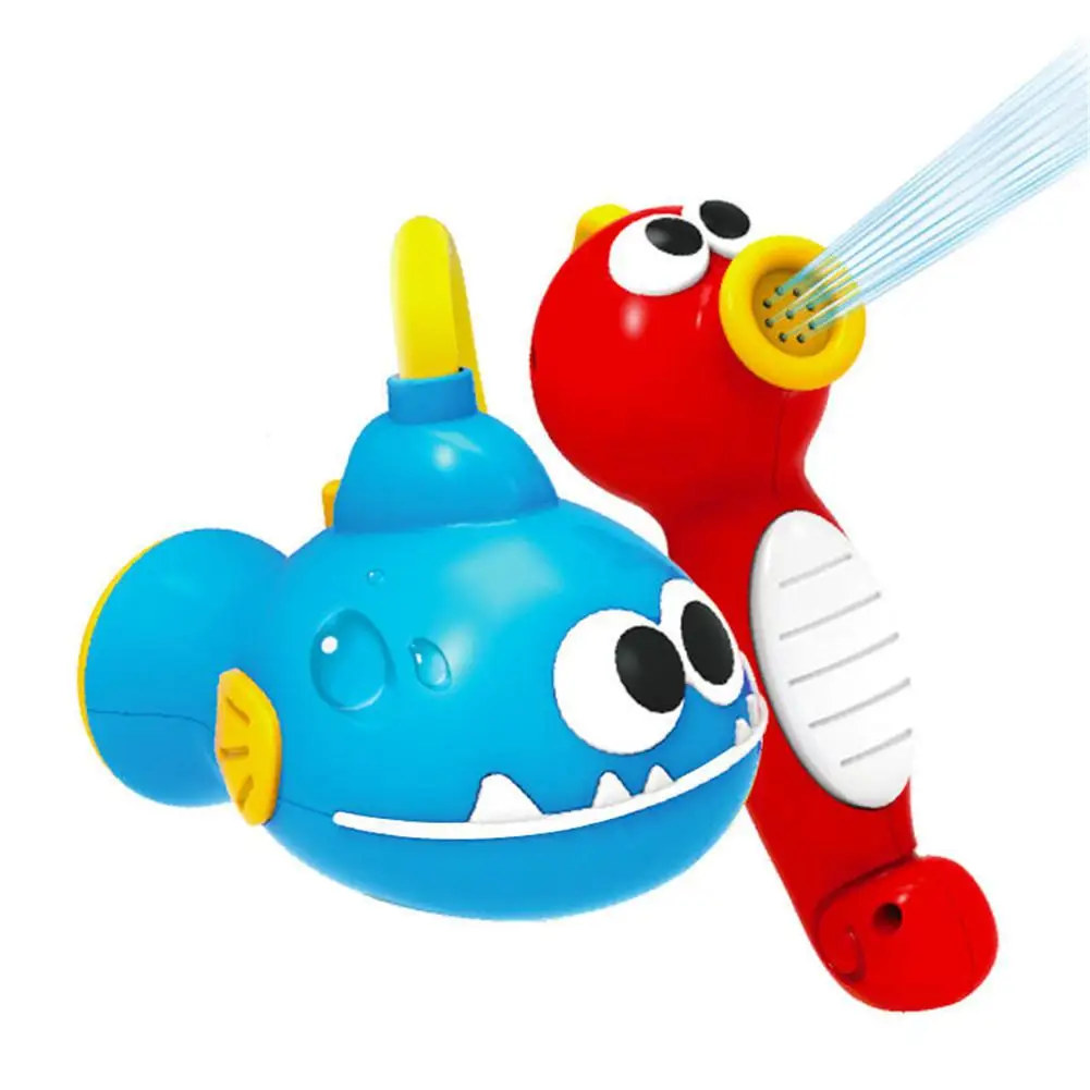 Детский душ морской конь игрушки для ванной для детей Ванна Спрей Водяной насос инструмент - Цвет: 1