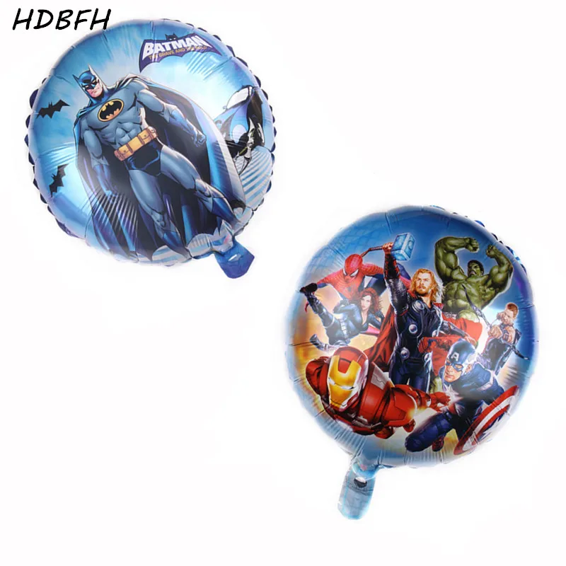 

HDBFH New 18-inch round Batman Superman aluminum balloon Children's holiday party layout decorative balloons Wholesale