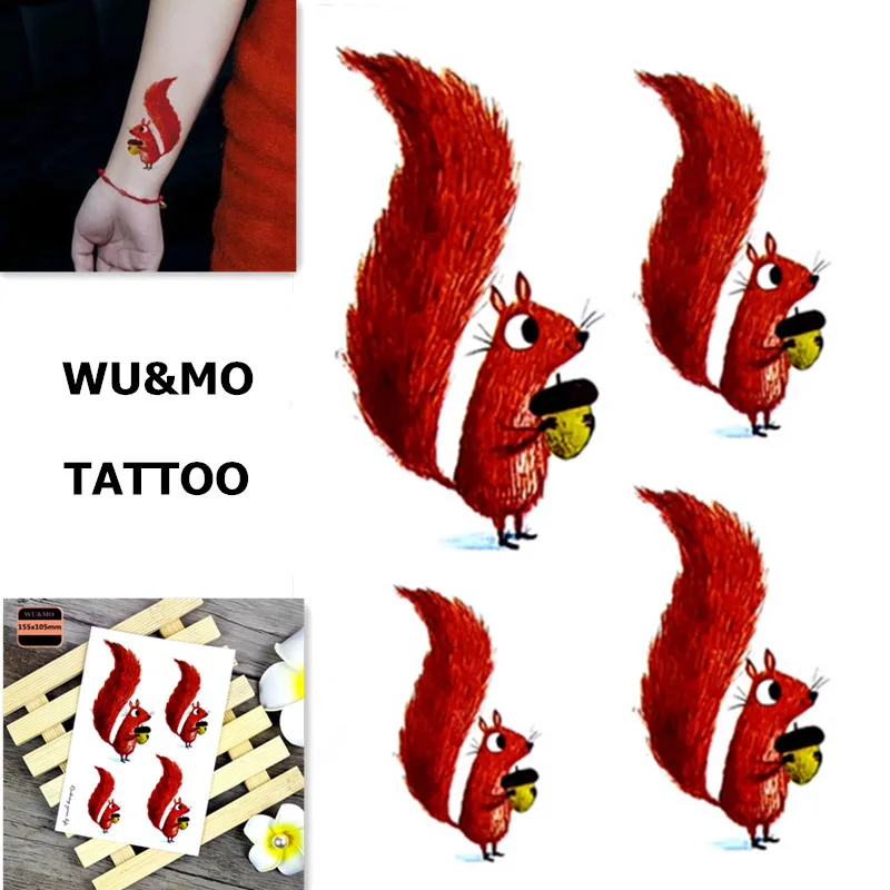 WU&MO SC-892 New Arrival Squirrel Fake Flash Sexy Body Art Temporary Tattoo Stickers For Man Woman fake-body-tattoos
