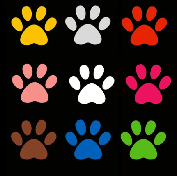 Free Shipping 10pcs Car Stickers Multicolor Little Dog Footprints