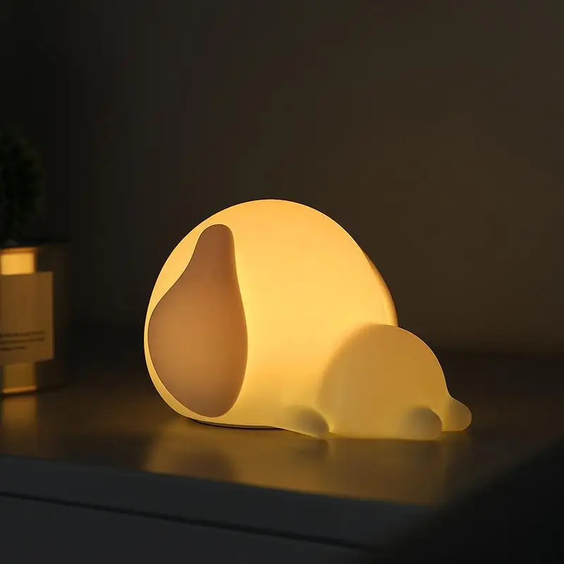 

Colorful Dog Silicone Night Lighting DolL Bedroom Creative Pat Table Cute Lamp Usb Led Night soft Home Decor DOLL Creative Gift