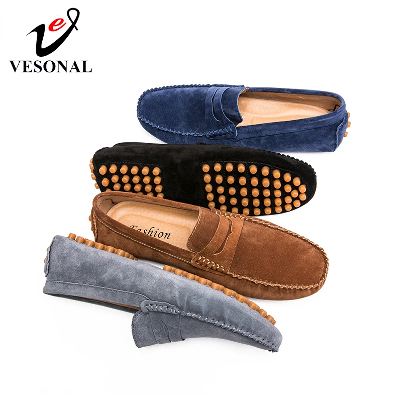 

VESONAL 2019 Summer Genuine Leather Men Shoes Loafers Male Moccasins Flats Breathable Casual Boat Driver Soft Footwear Driving