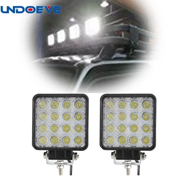 

Led Light Bar,4" 48W 12V Square Flood Beam Driving Fog Light Offroad Light Bar IP67 Waterproof for jeep Off-road, ATV, SUV
