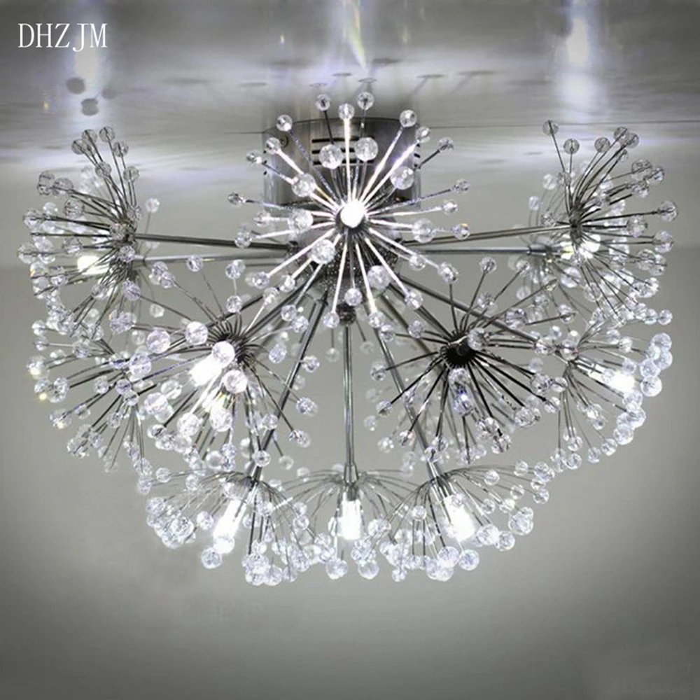 

Free Shipping Dandelion Design Modern Crystal Chandelier For Ceiling Lustre De Cristal Chandelier Lighting Guaranteed 100%