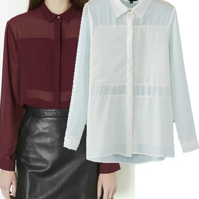 0316 spring new 2014 European and American fashion chiffon long-sleeved shirt | Женская одежда