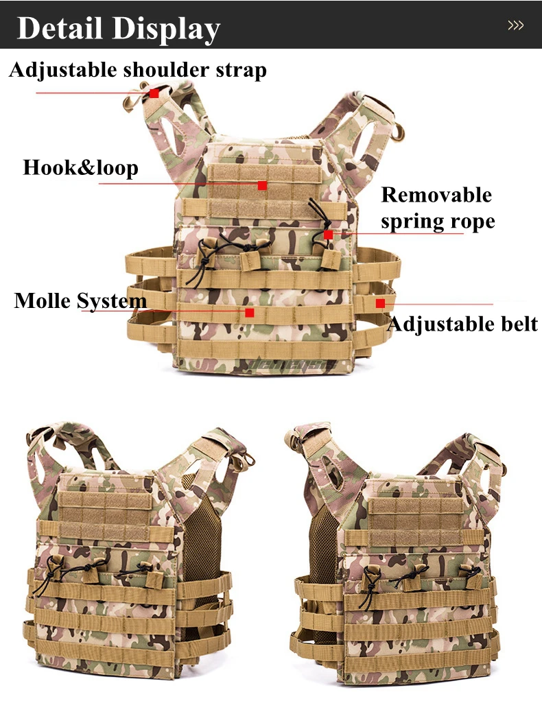 Adjustable J P C Molle Tactical Vest Plate Carrier Military Airsoft Shooting Vests Hunting CS Waistcoat Wargame Paintball Vest