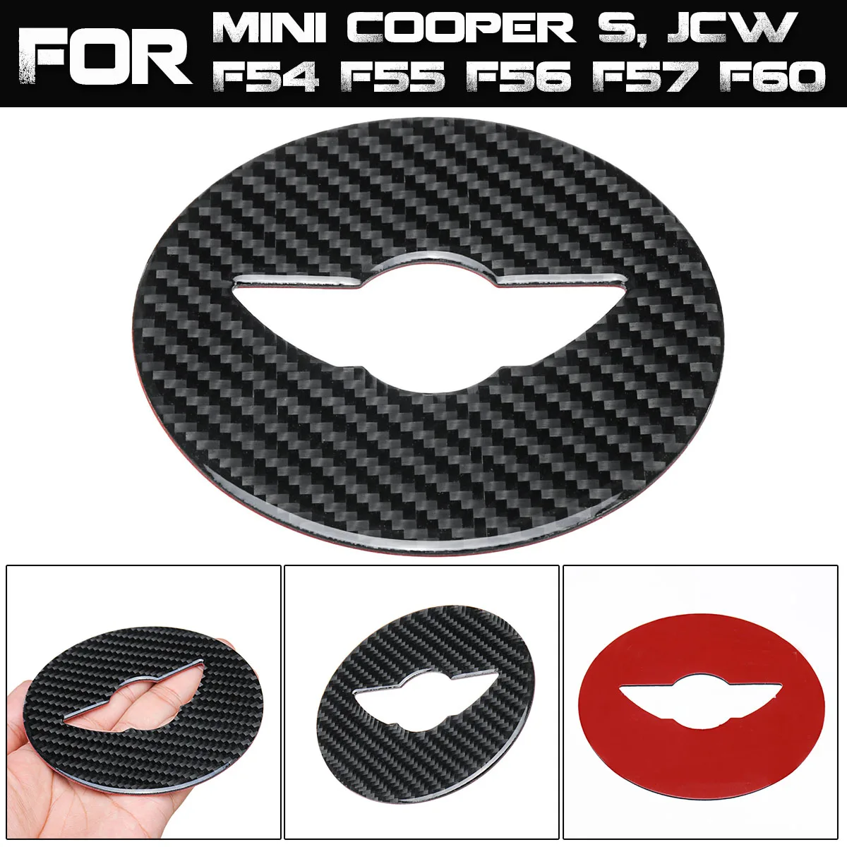 

NEW Carbon Fiber Car Steering Wheel Center Sticker Covers for Mini Cooper S , JCW F54 F55 F56 F57 F60 Accessories Car Styling