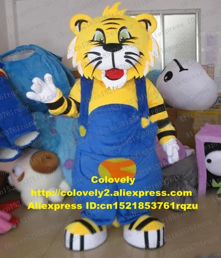 

Yellow Tiger Tigerkin Mascot Costume Adult Cartoon Character Outfit Suit Image Ambassador Preschool Education zz6810