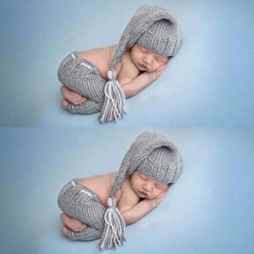 Милый вязаный крючком костюм для новорожденных, наряд для фотосессии, детская шапка, реквизит для фотосессии, милые наряды для новорожденных девочек 0-6 месяцев
