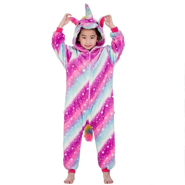 Adulte et Enfant Unisexe Licorne Tigre Lion Renard Onesie Animaux Cosplay Pyjamas Halloween Costume De Carnaval Fantaisie Robe Loungewear 