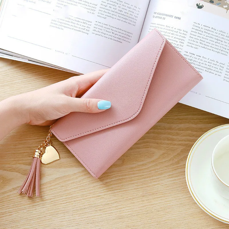 

New Brand Leather Women Wallet High Quality Design Hasp Solid Color Card Bags Long Female Purse 5 Colors Ladies Wallet Billetera