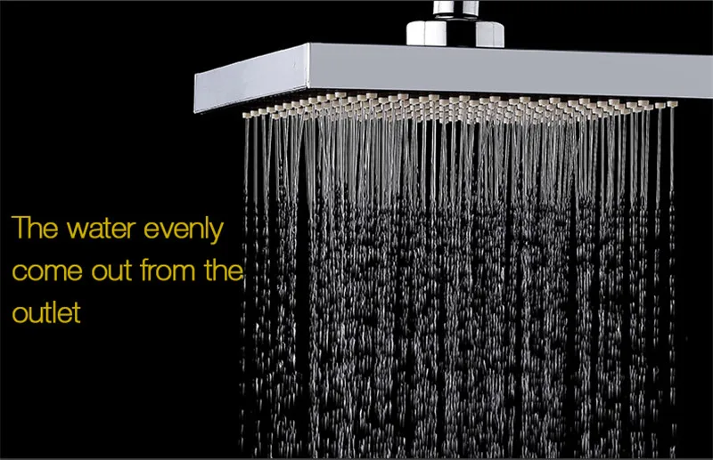 Mrosaa Ванная комната Showerhead 6 дюйм(ов) ABS Топ-спрей утолщенной под давлением вращающийся осадков Насадки для душа квадратный Нержавеющая сталь