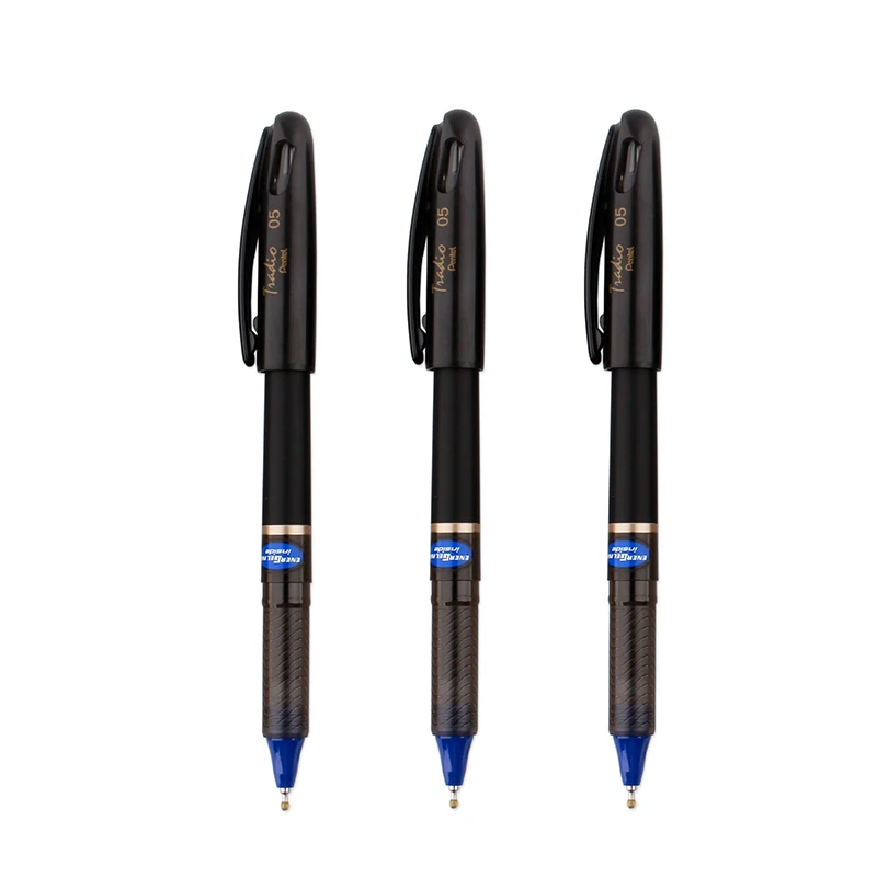 LifeMaster Pentel Energy Gel Tradio игольчатая гелевая ручка 0,5 мм модный дизайн быстросохнущая офисная ручка BLN115 - Цвет: 3pcs Blue Ink Black