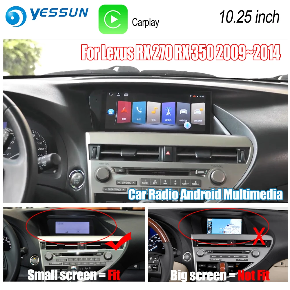 YESSUN For Lexus RX 270 RX 350 2009 2014 Car Android Carplay GPS Navi maps Navigation