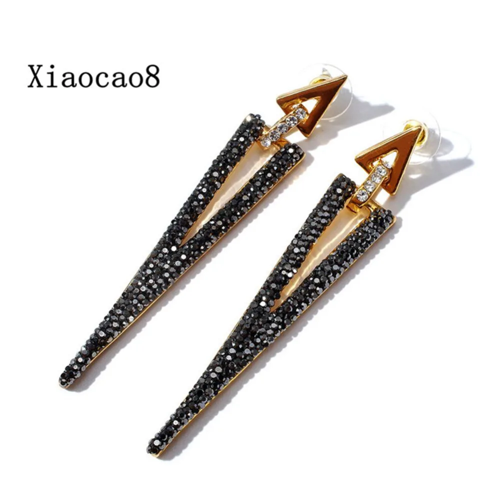 

YNB Rhinestone Geometric Earrings for Women, New Fashion Dangle Earrings Women Party Jewelry with Box, Ladies Long Earrings Gift
