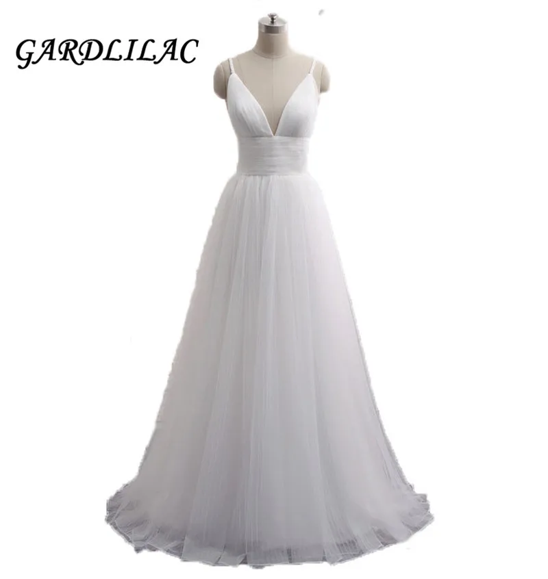 

2019 White Wedding dress Spaghetti Straps Bridal Gown Wedding Party Gown Robe de marie Vestidos de Noiva
