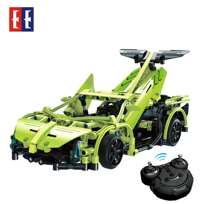 

453PCS Technology Series Remote Control Green Sword Sports Car Educational Building Blocks Model Toys for Children