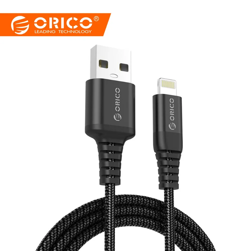 

ORICO 1M Nylon Lighting USB Cables 2.4A fast charging Cable For iPhone x 8 7 6 5 Plus iPad Mobile Phone Data Cable Charger Cable