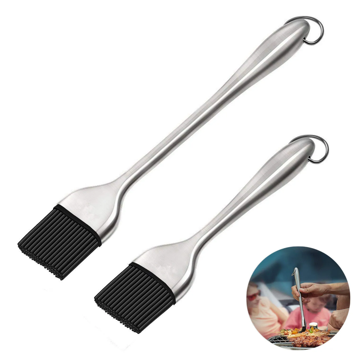 

TPUSNOK Heavy Duty BBQ Basting Brush BPA Free Silicone BBQ Pastry Brush With Stainless Steel Handle Kitchen Oil Brush TPA21