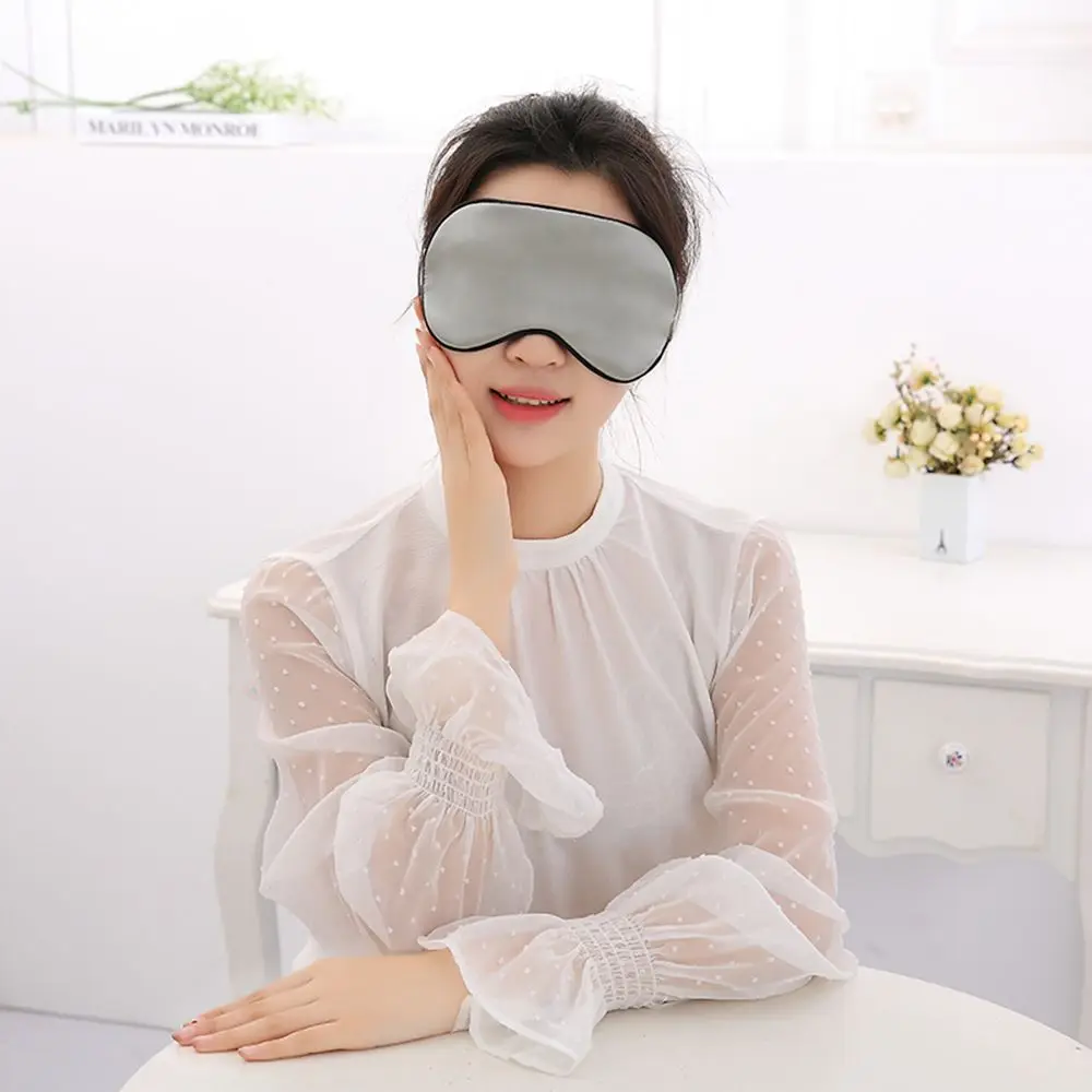 

1PC Soft Sleeping Relax Aid Pure Silk Sleep Eye Mask Padded Shade Cover Travel Relax Aid Blindfold 9 Colors Makeup Tools