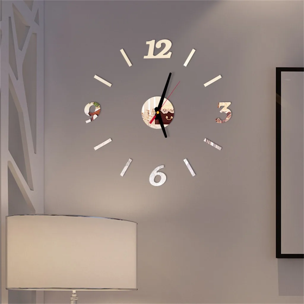 Настенные часы 3D DIY римские цифры современный дизайн цифровые часы Зеркало Гостиная Спальня Декоративные мутиколор часы стикер MAR4