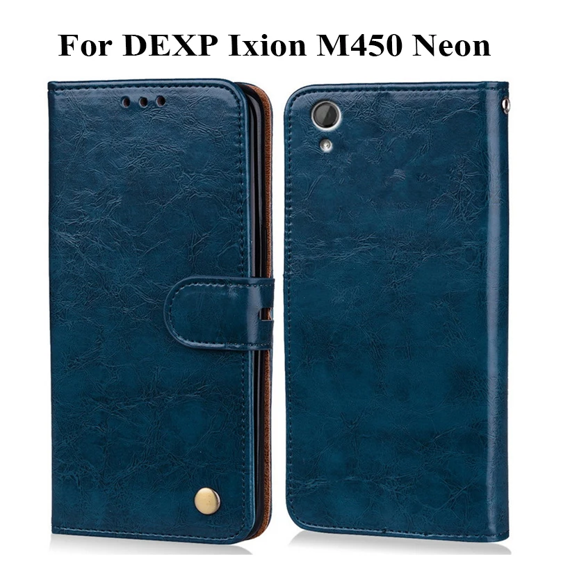 Роскошный нескользящий Чехол бумажник из искусственной кожи для DEXP Ixion M450
