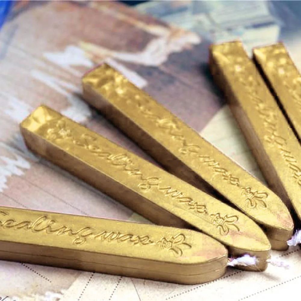 2 шт винтажные золотые рукописные уплотнительные восковые палочки фитили для почты, писем 2JY3