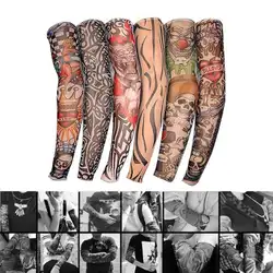 Новая нейлоновая эластичная фальшивая, временная татуировка рукава дизайн боди-арт чулки тату для крутых мужчин женщин Прямая доставка