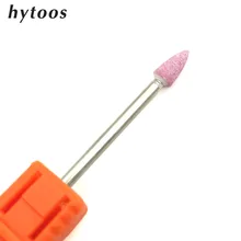 HYTOOS Pink Corundum Cone Nail Drill Bit 3/32″ Rotary Ceramic Stone Burr Manicure Electric Drill Accessory Nail Mills Tool