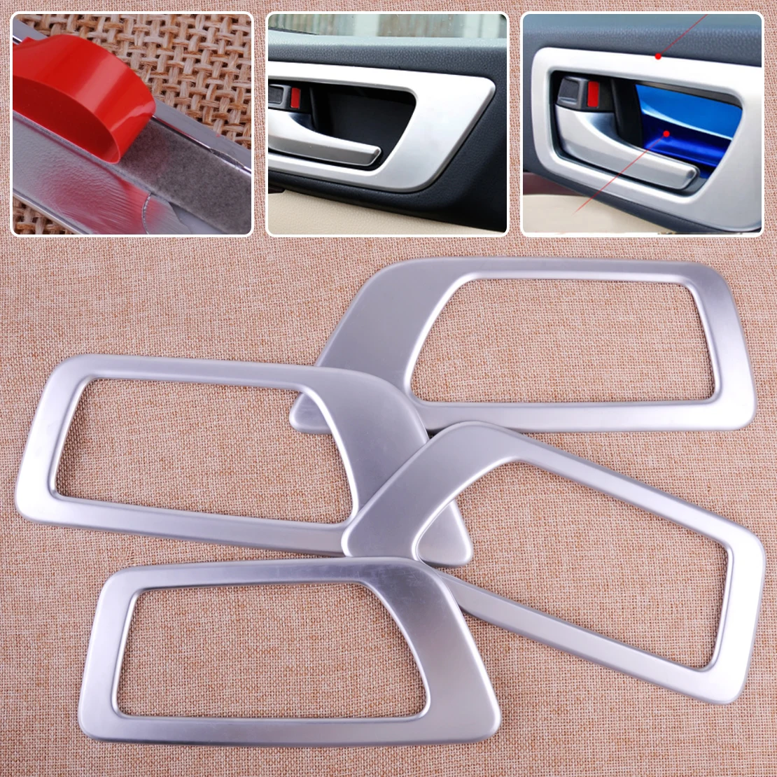 

CITALL Car-styling 4pcs Interior ABS Chrome Plated Door Handle Bowl Trim fit for Toyota Highlander 2015 2016 2017