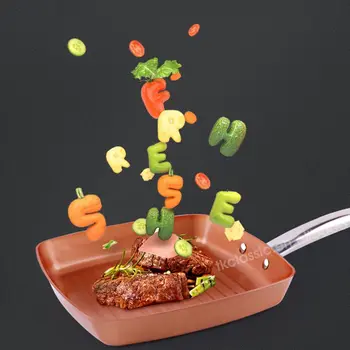 

1Pcs Non-stick Aluminum Fryer Pan Steak Breakfast Frying Eggs Cooking Helper Double Side Grill Fry Pan Oven Dishwasher Safe