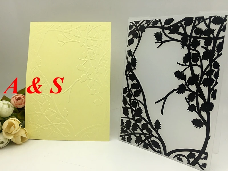 

Leaf plastic embossing folder for DIY scrapbook card envelop album frame decoration template bowknots card frame