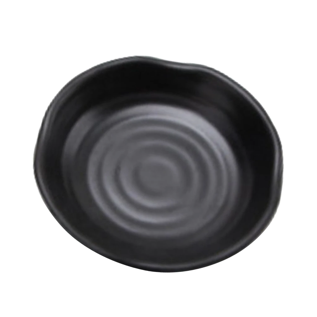 Черная матовая пластина блюдо для ресторана тарелка для приправы, соуса фарфоровый горячий горшок блюдце пластиковая посуда японские вечерние поставки - Цвет: a