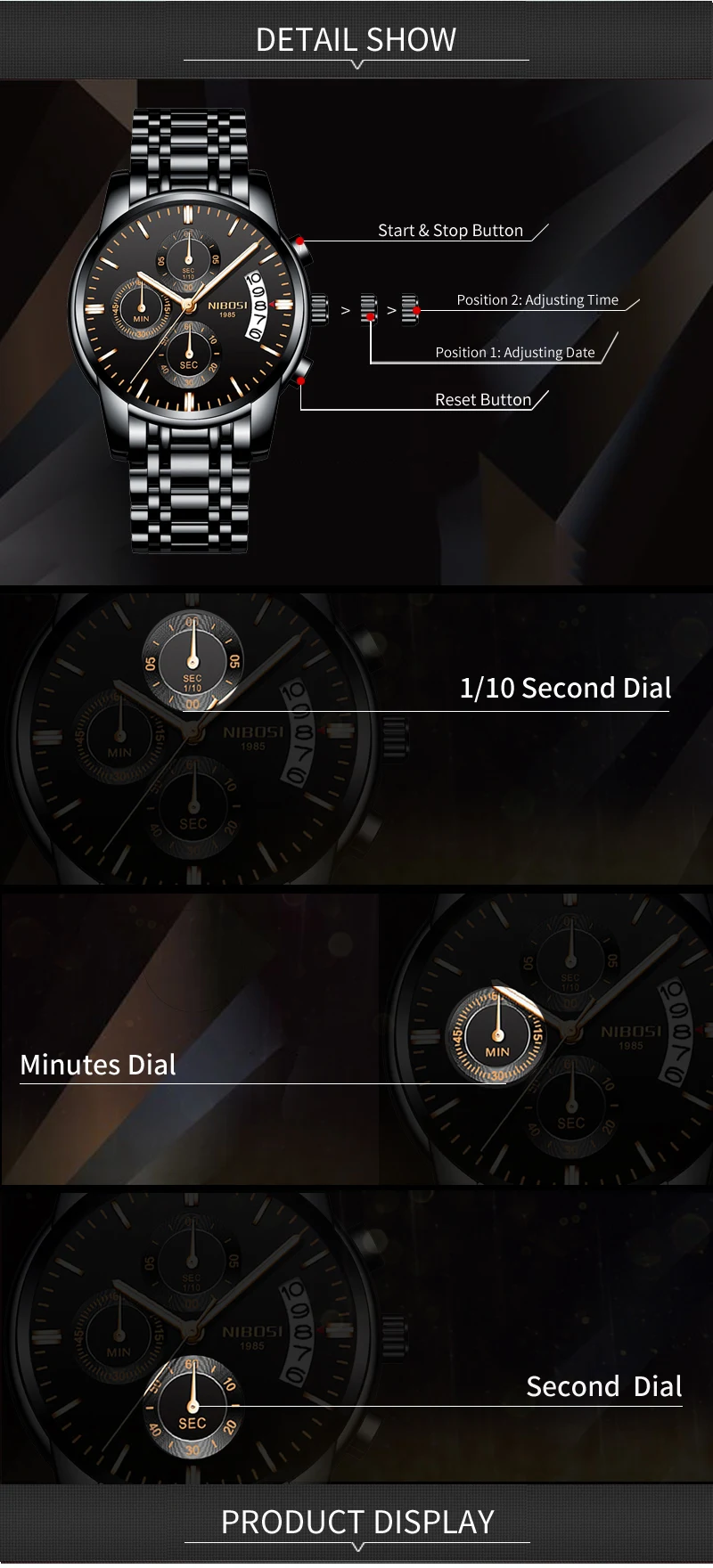 Relogio Masculino NIBOSI Mens Watches Top Brand Luxury Dress Famous Brand Watch Men Waterproof Calendar Luminous Erkek Kol Saati (4)