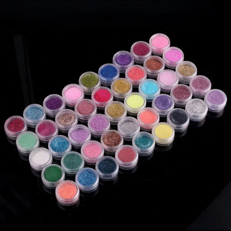 

45x Random Color Glitter Pots Nail Art Makeup Decoration Powder Set