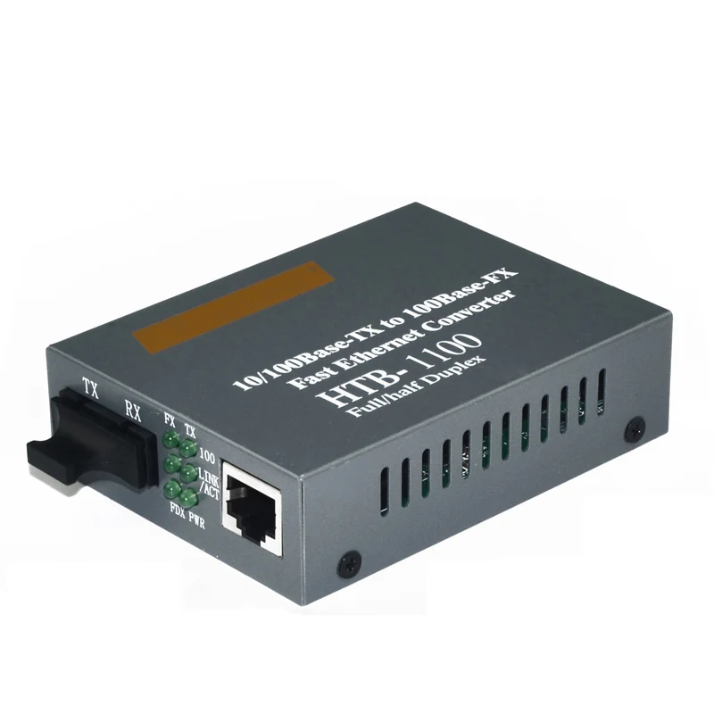 

Free Shipping HTB-1100 Optical Media Converter 10/100Mbps RJ45 Multi-Mode Duplex Fiber SC port Converter 2KM