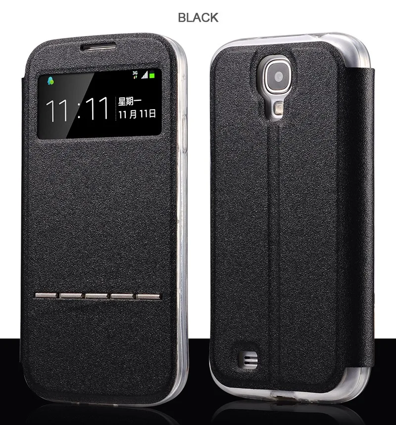 Чехол NFH для samsung galaxy S4 Mini Роскошный кожаный флип чехол с окошком S5 S6 S7 Edge S5Mini Note 3 4 5