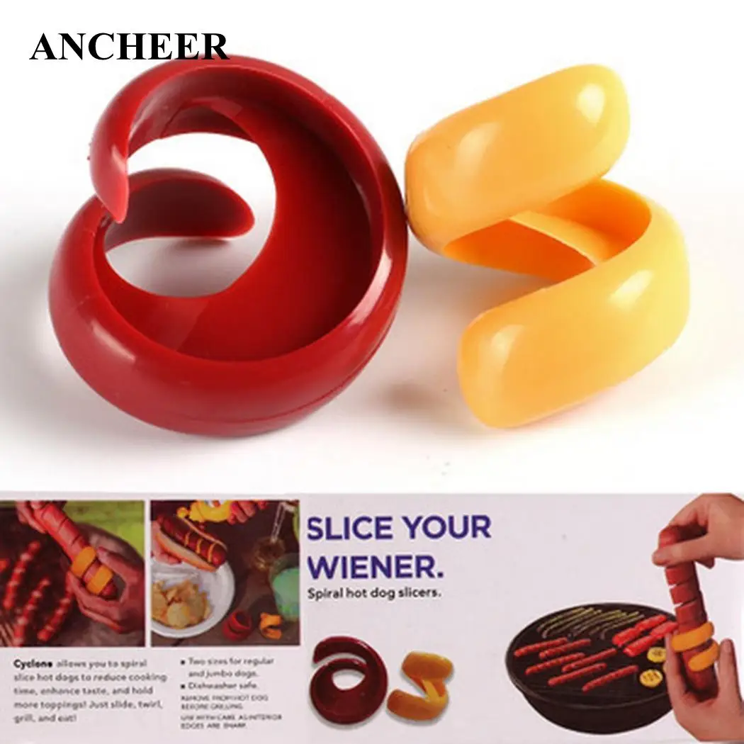 

Barbecue Manual Spiral Hot Dogs Slicers 2pcs Sausage Cutter Slicing Gadget