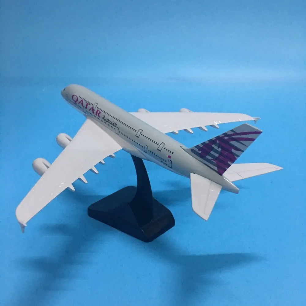 JASON TUTU 20cm Plane Model Airplane Model QATAR Airbus A380 Aircraft Model 1:200 Diecast Metal Airplanes Plane Toy Gift