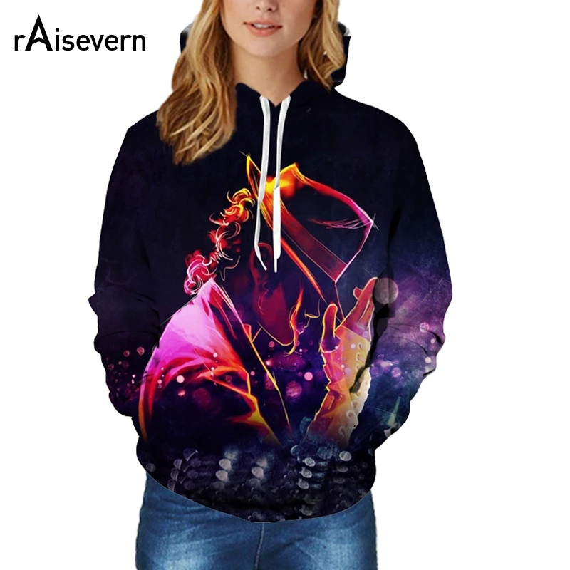 

Raisevern New Michael Jackson 3D Hoodies Long Sleeve Sweatshirt Jacket Men Women Unisex Hooded Pullovers Tracksuit Dropship