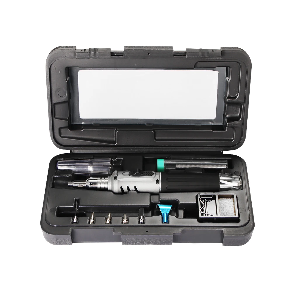 

10 in 1 Automatic Ignition Butane Soldering Iron Kit Cordless Welding Torch Tools Kit Electric Gas Soldering Set Blow Torch Pen