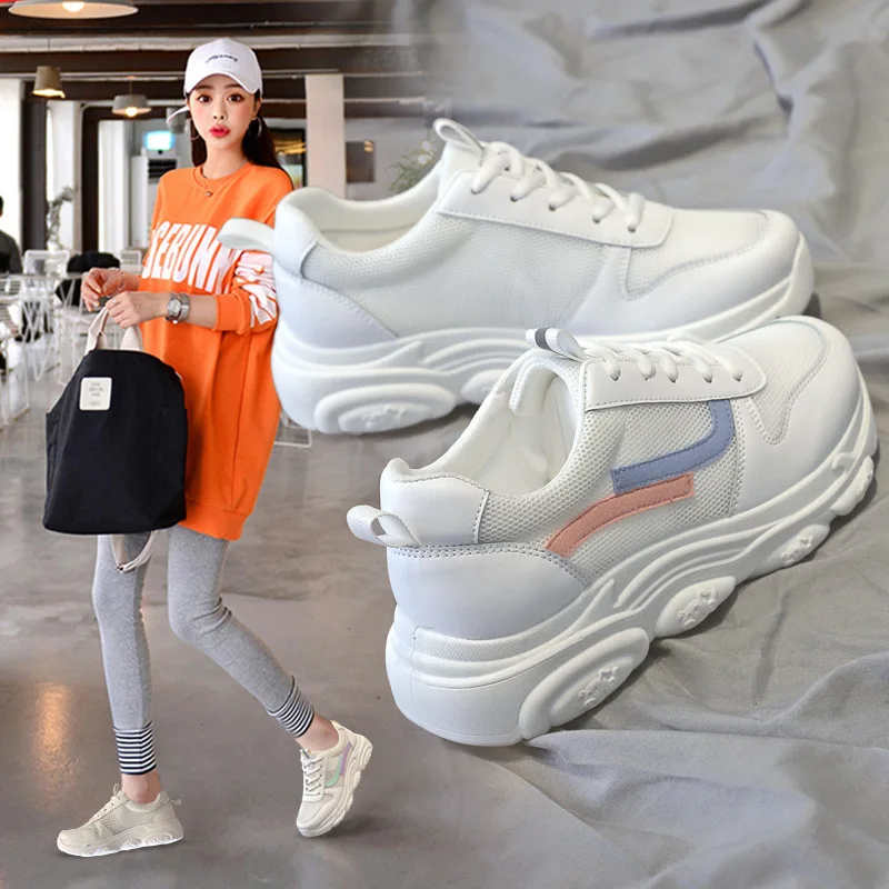 

2019 Network Noodles Ventilation Piggy Shoe Woman Ins Leisure Time Student Sneakers Women Woman Zapatos De Mujer Platform Shoes