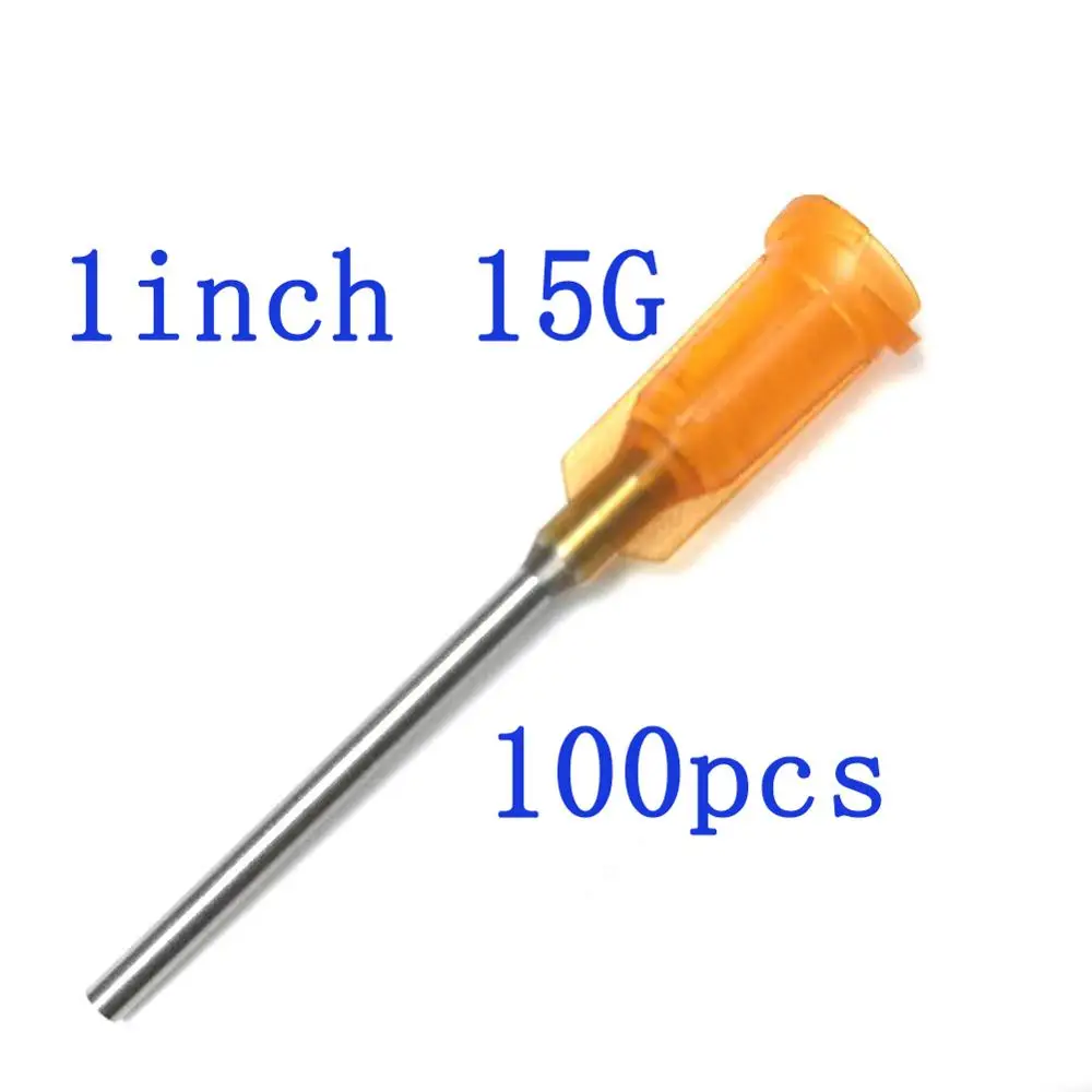 

Syringe Needle 15Ga Dispensing Needles with Luer Lock 15Gauge x 1"(1Inch Length), Blunt Tip, Screw Interface,(Pack of 100)
