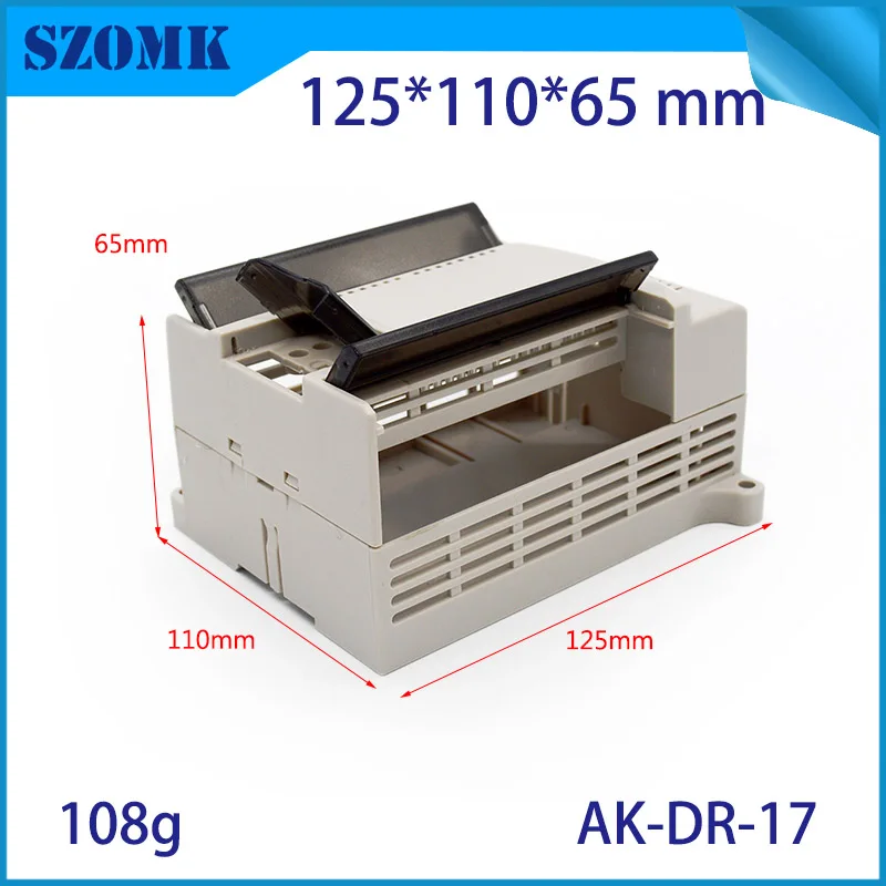 1 шт. пластиковый din-рейку настенное крепление корпуса клеммные блоки чехол Корпус Инструмента электрическая печатная плата дизайн проект 125x110x65 мм